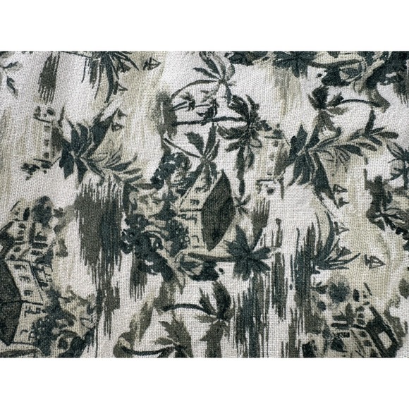 Abercrombie & Fitch Scenic Print Linen Blend Puff Sleeve Cropped Blouse Small - Picture 8 of 10